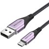 usb kabel Vention COAVG Cotton Braided Micro USB to USB 2.0, 1,5m, fialový