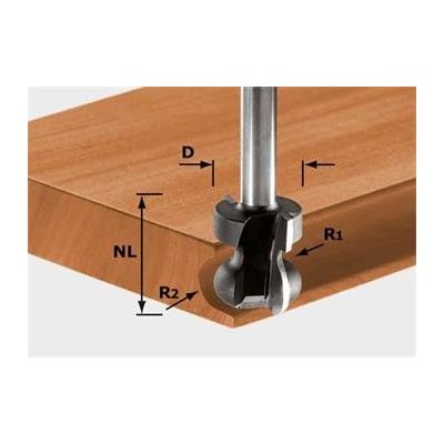 Festool HW S8 D22/16/R2,5+6 Fréza na skrytá držadla HW, stopka 8 mm 491140 – Zboží Mobilmania