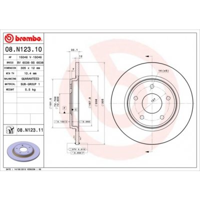 08.N123.11 BREMBO Brzdový kotouč | Zboží Auto