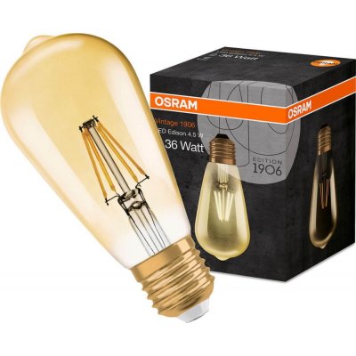 Osram LED žárovka E27 ST64 4,5W = 36W 420lm 2500K Teplá bílá – Hledejceny.cz
