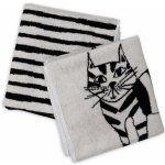 helen b Bavlněný ručník Cat – set 2 ks, šedá barva, textil – Zboží Dáma