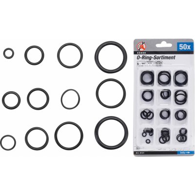 O kroužky, pr. 5,0 - 20,0 mm, sada 50 dílů - BGS 8131 – Sleviste.cz