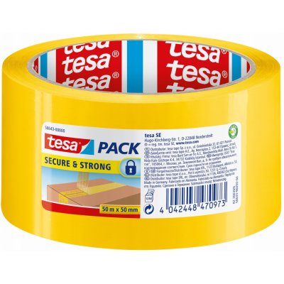 tesa SECURE & STRONG balicí lepicí páska žlutá 50 m x 50 mm – Hledejceny.cz