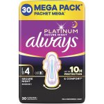 Always Platinum Ultra Secure Night Extra Hygienické vložky s křidélky 30 ks – Zbozi.Blesk.cz