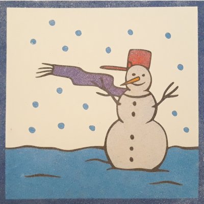 Radost v písku Šablona na pískování sněhulák v krajině 300 x 300 mm – Zboží Dáma