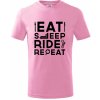 Dětské tričko Eat sleep ride moto Tričko dětské bavlněné Růžová