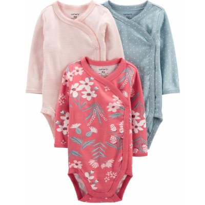 CARTER'S Body dlouhý rukáv Pink dívka LBB 3ks – Sleviste.cz
