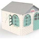 Doloni detský domček béžova / tyrkysová 129 cm x 129 cm x 120 cm – Sleviste.cz
