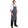 Zástěra Whites Chefs Clothing zástěra s kapsou vzor řeznický proužek v námořnické modré