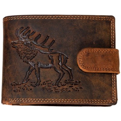 Wild pánská peněženka s přezkou jelen hnědá – Zboží Mobilmania