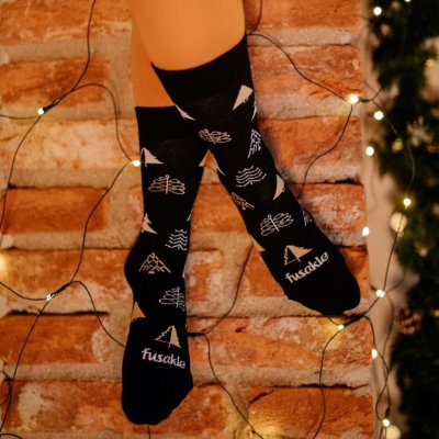 Fusakle Ponožky Stromek v zimě Černá – Zboží Mobilmania