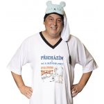 Přicházím s nabídkou noční košile krátký rukáv s čepičkou bílá – Zboží Dáma