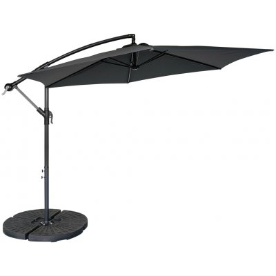 Zahradní slunečník Houseland Tynex 300 cm tmavě šedý – Sleviste.cz