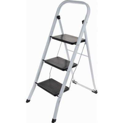 HOMESTYLING Schůdky ocelové 3 nášlapy bílá / černá KO-C80001240 – Sleviste.cz