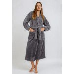 Dlouhý huňatý župan Eliza šedý – Zboží Dáma