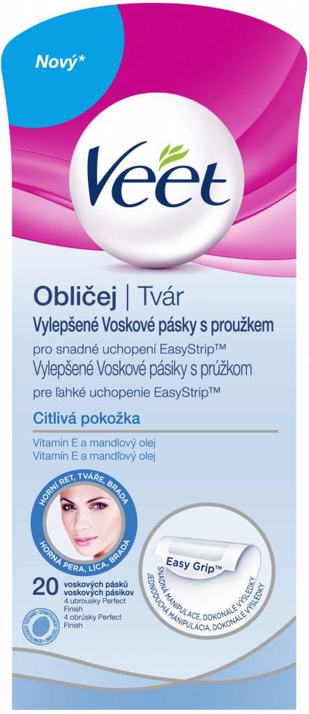Veet voskové pásky s proužkem na obličej pro ciltivou pleť 20 ks od 129 Kč  - Heureka.cz