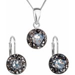 Pavona sada s krystaly Swarovski náušnice a přívěšek černé kulaté 39140.5 black patina – Zboží Dáma