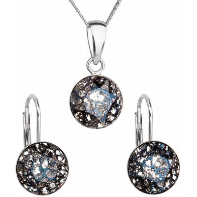 Pavona sada s krystaly Swarovski náušnice a přívěšek černé kulaté 39140.5 black patina – Zboží Dáma