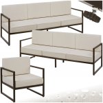 tectake 405820 zahradní lounge set comosa pro 7 osob, xxl-polstrování - hnědá/béžová – Hledejceny.cz