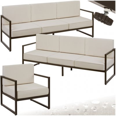 tectake 405820 zahradní lounge set comosa pro 7 osob, xxl-polstrování - hnědá/béžová – Hledejceny.cz