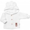 Kojenecký kabátek, bunda a vesta Baby Nellys dětský elegantní pletený svetřík s knoflíčky a kapucí s oušky bíly