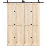 Sada příslušenství pro posuvné dveře 200 cm ocelová černá – Zbozi.Blesk.cz