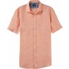 Pánská Košile Olymp Modern Fit pánská lněná košile s krátkým rukávem oranžová 4026 82 32