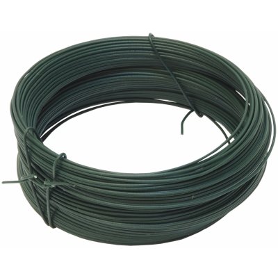 TOPTRADE drát vázací, poplastovaný, zelený, O 0,65 (0,55) mm / 30 m
