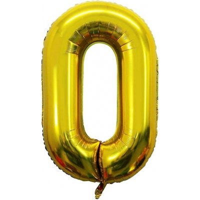 Atomia fóliový balón narozeninové číslo 0 zlatý 82 cm