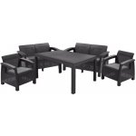 Keter ratanová souprava ORLANDO 3 SOFA grafit+šedé podušky – Hledejceny.cz