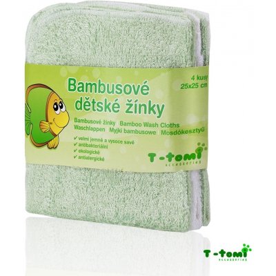 T-Tomi bambusové žíňky v provedení ubrousek zelená 4 ks – Sleviste.cz