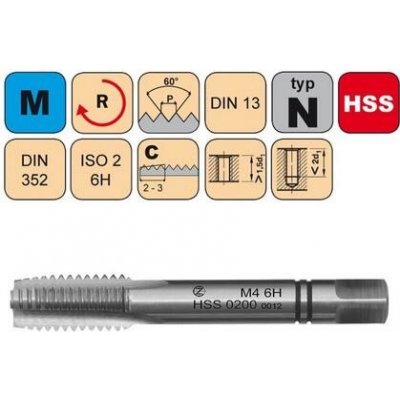 NÁSTROJE CZ Sadový závitník M16x2 II ISO2 HSS DIN 352 - 0200 - CZZ0200-M16-II-ISO2 – Zboží Mobilmania