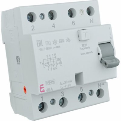 ETI EFI-P4 A 40/0,3 4P 40A 300mA 10kA typ A 002061512 – HobbyKompas.cz