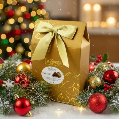 La Suissa Tartufi Assortiti italské čokoládové lanýže v elegantním dárkovém balení 150 g – Zboží Dáma