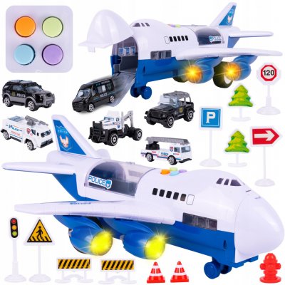 KIK Elektronické Nákladní Letadlo s autíčky a příslušenstvím Police – Zboží Dáma
