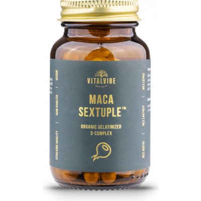 Vitalvibe Maca Sextuple BIO Gelatinized 3-Complex 60 kapslí