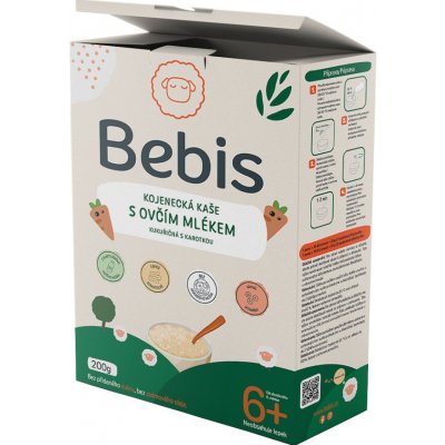 BEBIS Kojenecká kaše s ovčím mlékem kukuřičná s karotkou 200 g – Zboží Dáma