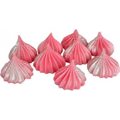 Mini pusinky růžové se stříbrnými třpytkami 9ks - I LOVE CAKES – Sleviste.cz
