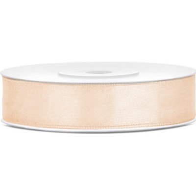 Jednolící atlasová stuha - 12 mm - krémová ( 25 m / ks ) – Zboží Dáma