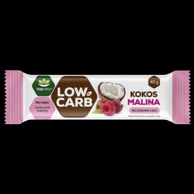 Topnatur Low Carb Tyčinka Kokos&malina 40 g – Hledejceny.cz