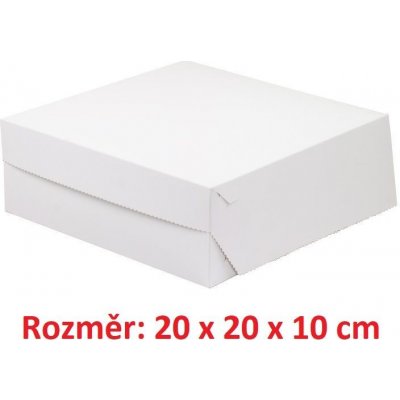 dortová krabice bílá 20x20x10 cm – Zboží Dáma