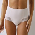 Tvarující kalhotky s vysokým pasem z mikrovlákna a krajky tělová – Zboží Dáma