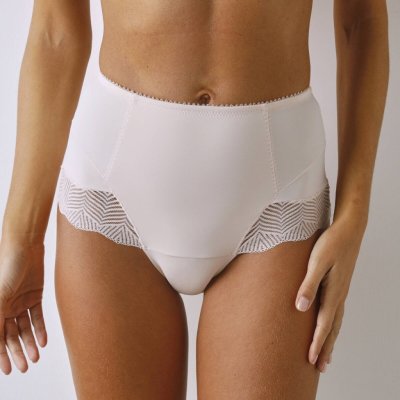 Tvarující kalhotky s vysokým pasem z mikrovlákna a krajky tělová – Zboží Dáma