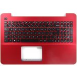 česká klávesnice Asus X555M X555L X555LA X555LD X555Y černá CZ - red palmrest – Zboží Mobilmania