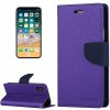 Pouzdro a kryt na mobilní telefon Apple Mercury / kryt pro iPhone XS / X - Mercury, Fancy Diary PURPLE/NAVY