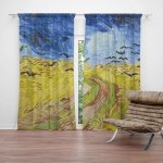 Sablio Závěs Pšeničné pole s vránami - Vincent van Gogh: 2ks 140x250cm – Hledejceny.cz