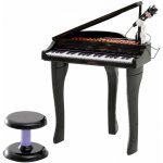 Goleto dětské piano s mikrofonem a taburetem černé – Zboží Mobilmania