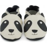 Ebooba Kožené capáčky s koženou podrážkou panda – Zboží Dáma
