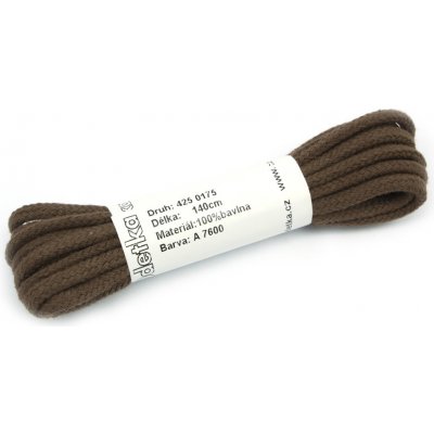 Tkaničky bavlněné kulaté silné 140 cm - hnědé 4250175 – Zboží Dáma