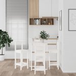 5dílný barový set bílý masivní borové dřevo – Zboží Dáma